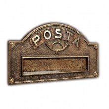 placca buca lettera in ottone anticato per esterni